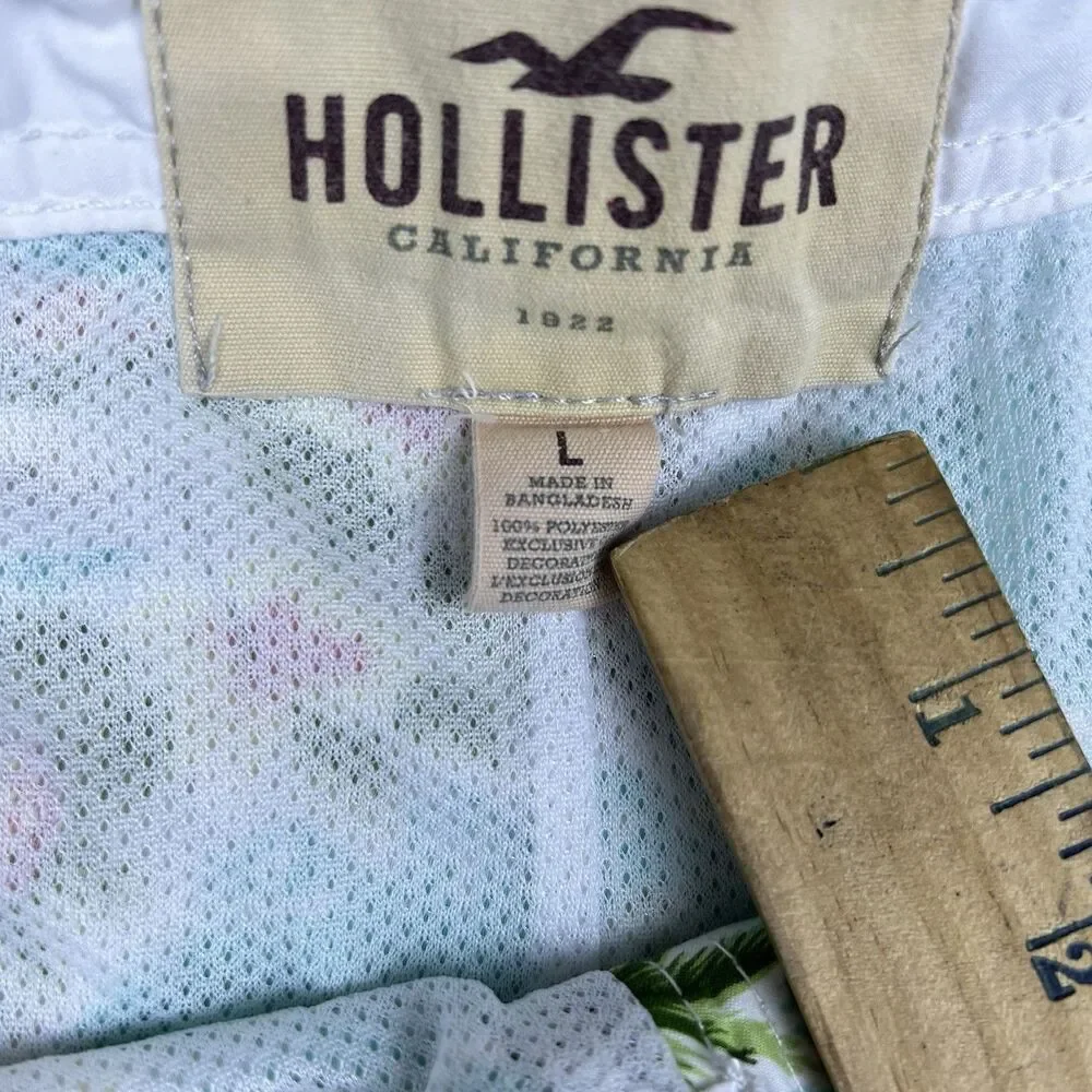 Vtg Hollister Men's Swim Shorts California Floral Print Hawaiian Surf Y2K Size L